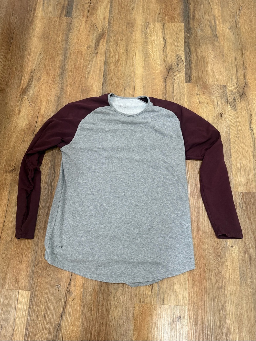 BYLT Basics Raglan Long Sleeve Shirt - Grey and navy Sleeves